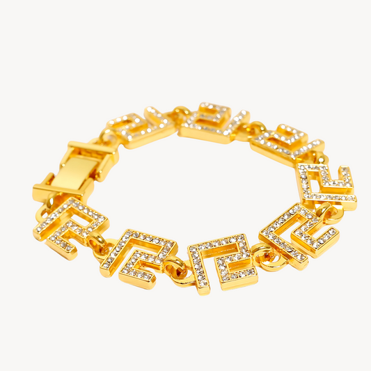 Luxury Geometric Link Bracelet – Gold & Silver | Imported Jewelry