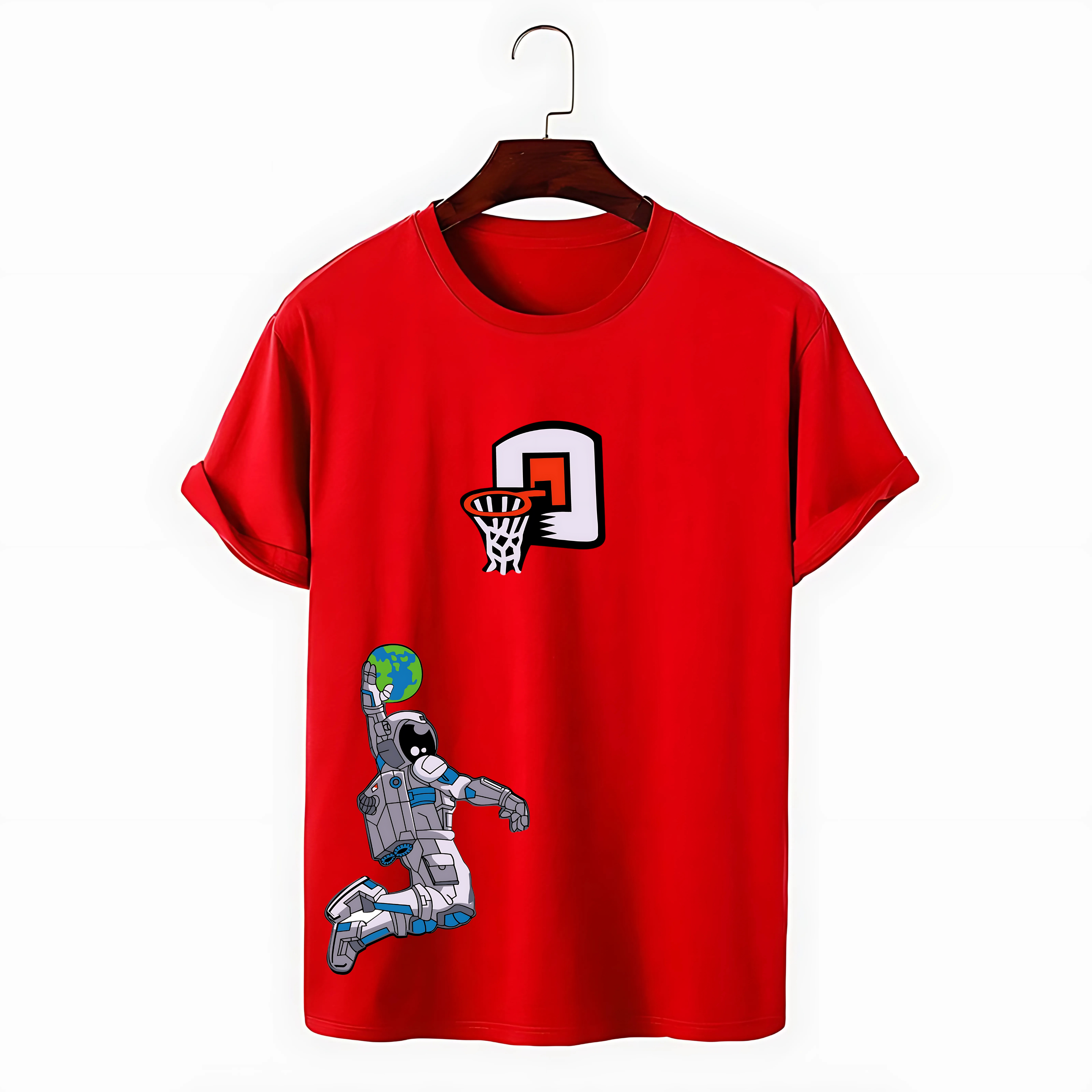 Unique Drop Shoulder Astronaut Basketball design T-shirt - Vogue Vault Pk