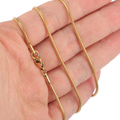 Silver & Gold Snake Chain Necklace - 18 Inch Sterling Silver/Gold-Filled