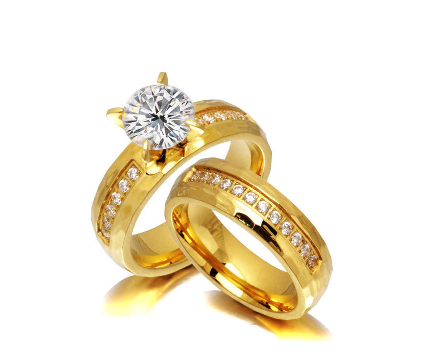 Classic Gold-Toned Couple Ring Set