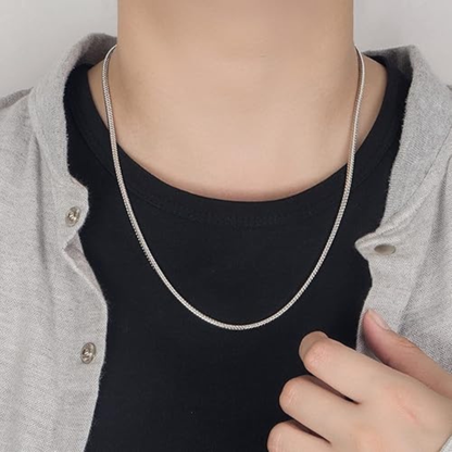 Silver & Gold Snake Chain Necklace - 18 Inch Sterling Silver/Gold-Filled