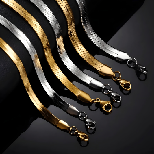 Stainless Steel Snake Chain Necklace - Gold & Silver Options