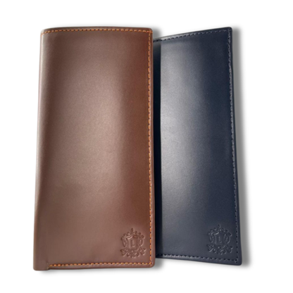 Pure cow leather long wallet for men