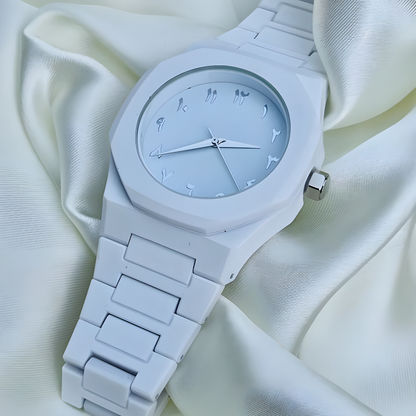 White Octagonal Arabic Watch