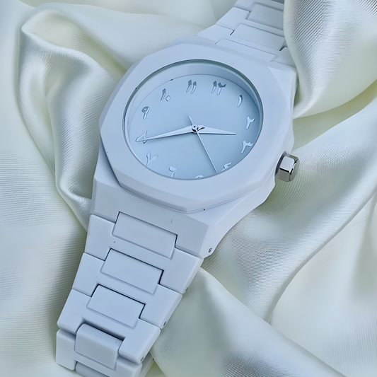 White Octagonal Arabic Watch