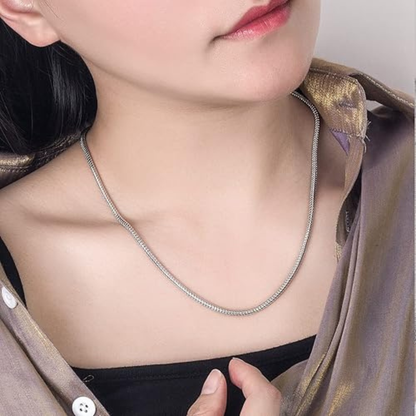 Silver & Gold Snake Chain Necklace - 18 Inch Sterling Silver/Gold-Filled