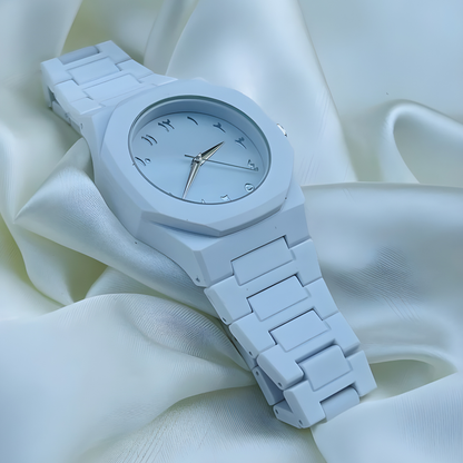 White Octagonal Arabic Watch