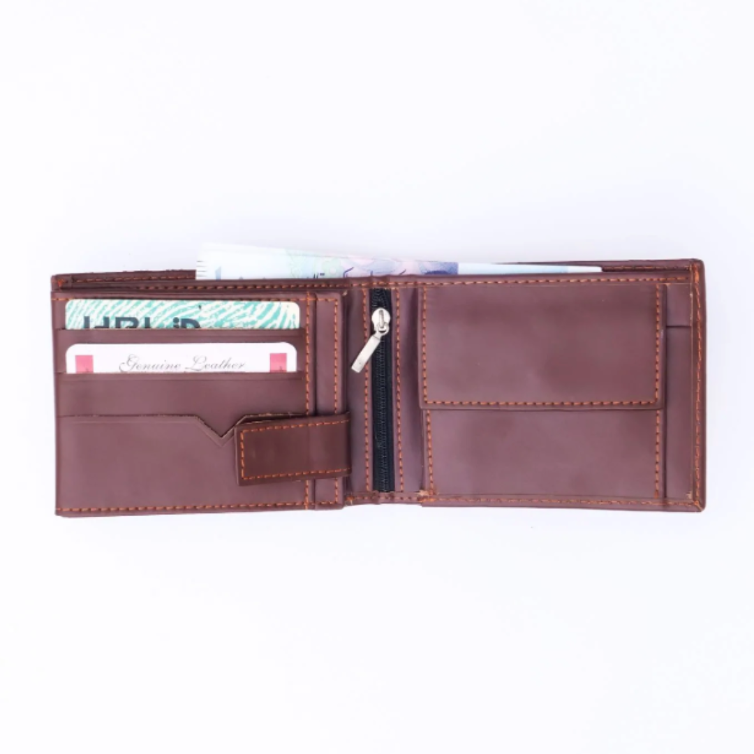 Men Bifold Wallet - Genuine Leather Purse
