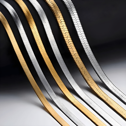 Stainless Steel Snake Chain Necklace - Gold & Silver Options