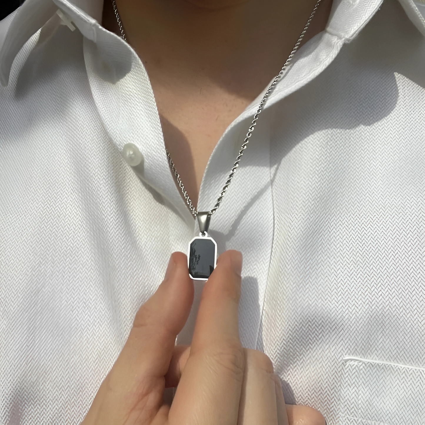 Black Pendant Necklace - Gold & Silver Chains | Unisex Necklace  |  Vogue Vault PK