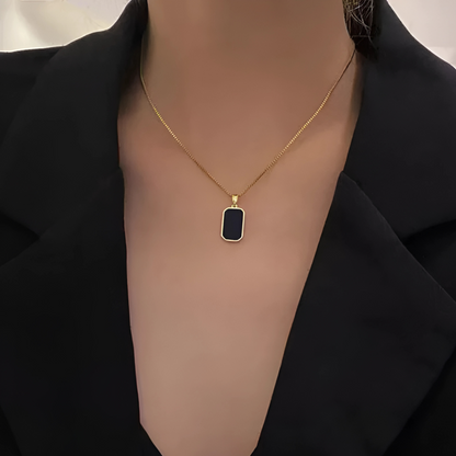 Black Pendant Necklace - Gold & Silver Chains | Unisex Necklace  |  Vogue Vault PK