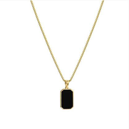 Black Pendant Necklace - Gold & Silver Chains | Unisex Necklace  |  Vogue Vault PK