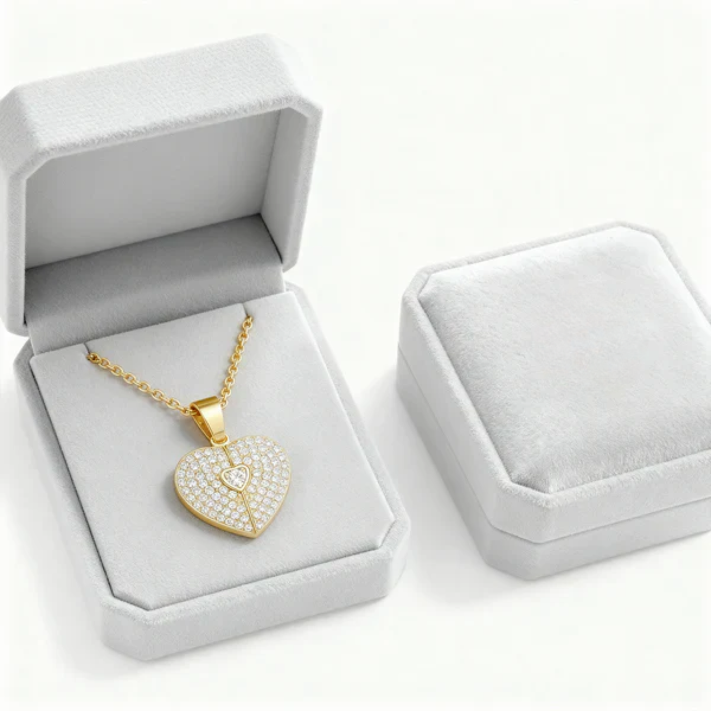 Golden Heart Wings – Personalized Name & Date Angel Necklace