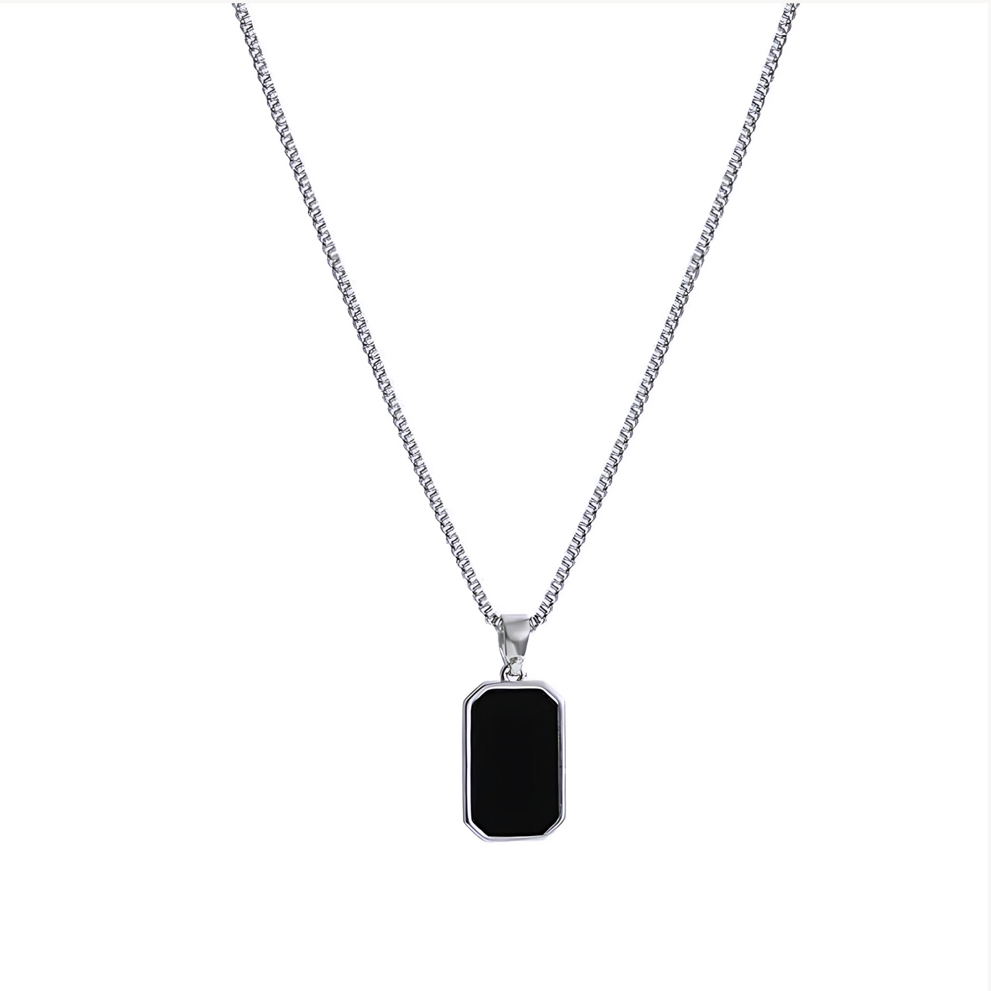 Black Pendant Necklace - Gold & Silver Chains | Unisex Necklace  |  Vogue Vault PK