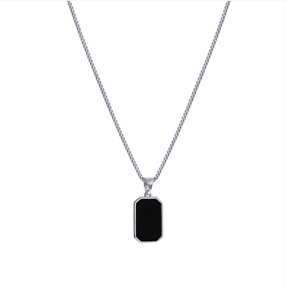 Black Pendant Necklace - Gold & Silver Chains | Unisex Necklace  |  Vogue Vault PK
