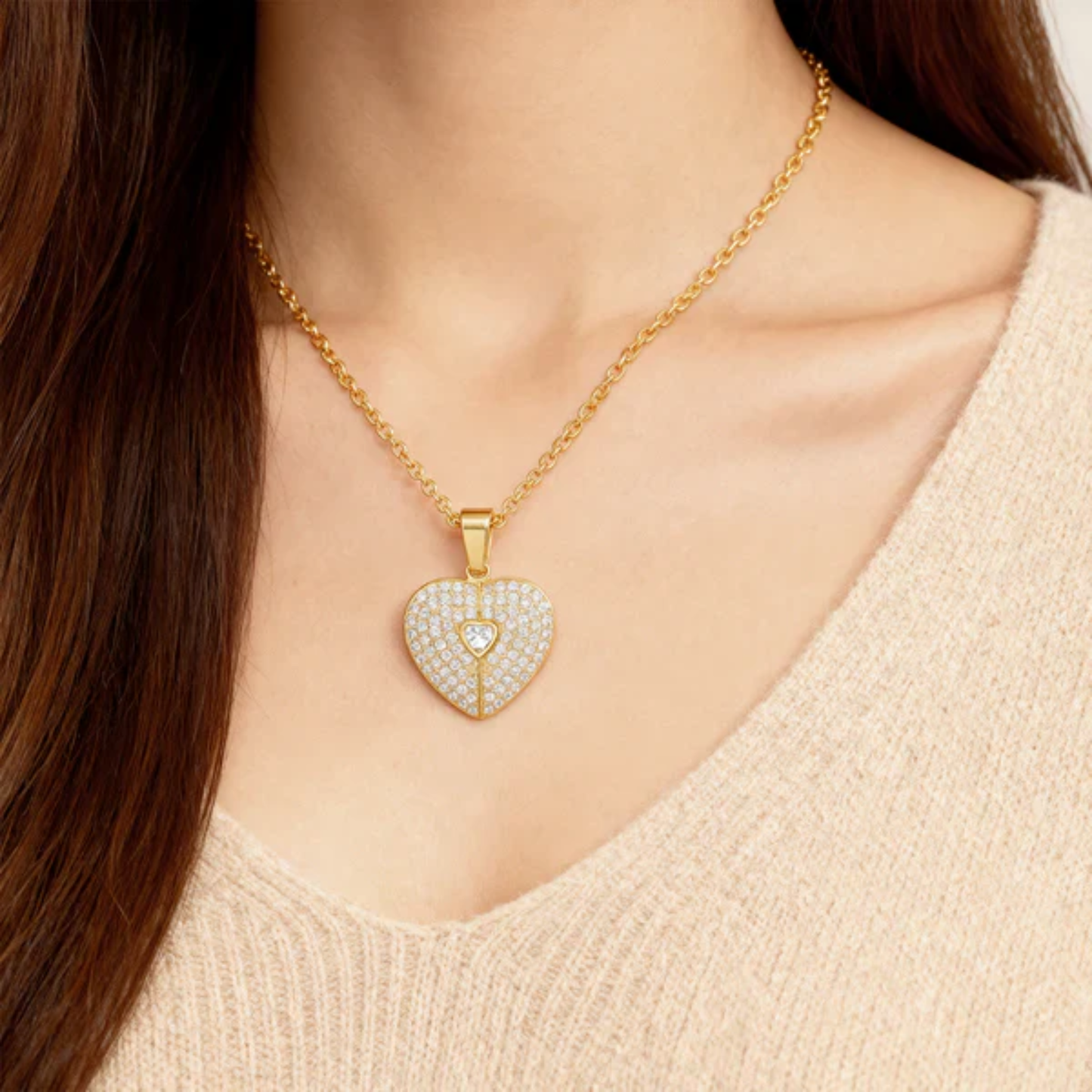 Golden Heart Wings – Personalized Name & Date Angel Necklace