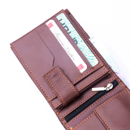 Men Bifold Wallet - Genuine Leather Purse