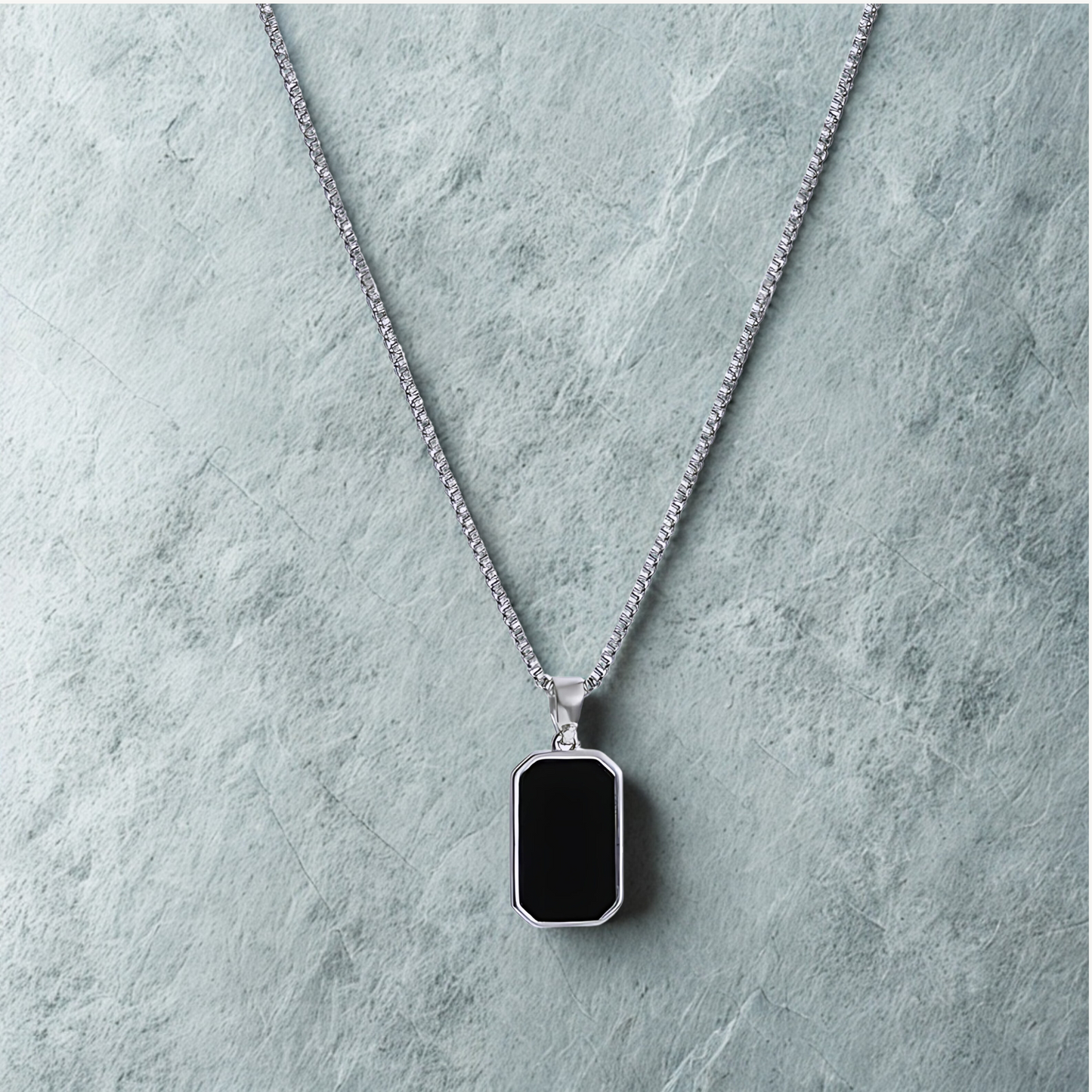 Black Pendant Necklace - Gold & Silver Chains | Unisex Necklace  |  Vogue Vault PK