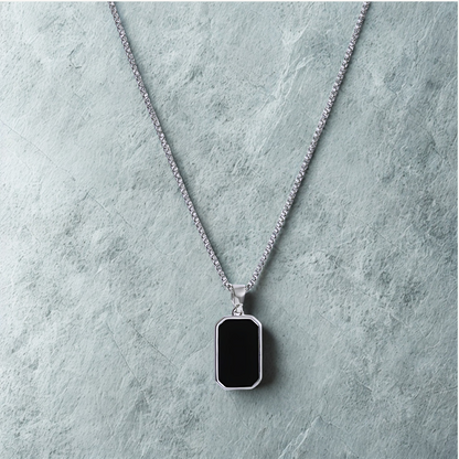 Black Pendant Necklace - Gold & Silver Chains | Unisex Necklace  |  Vogue Vault PK