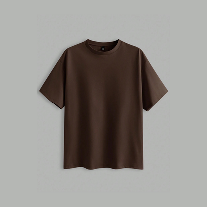 Oversized Short-Sleeve T-Shirt - Brown