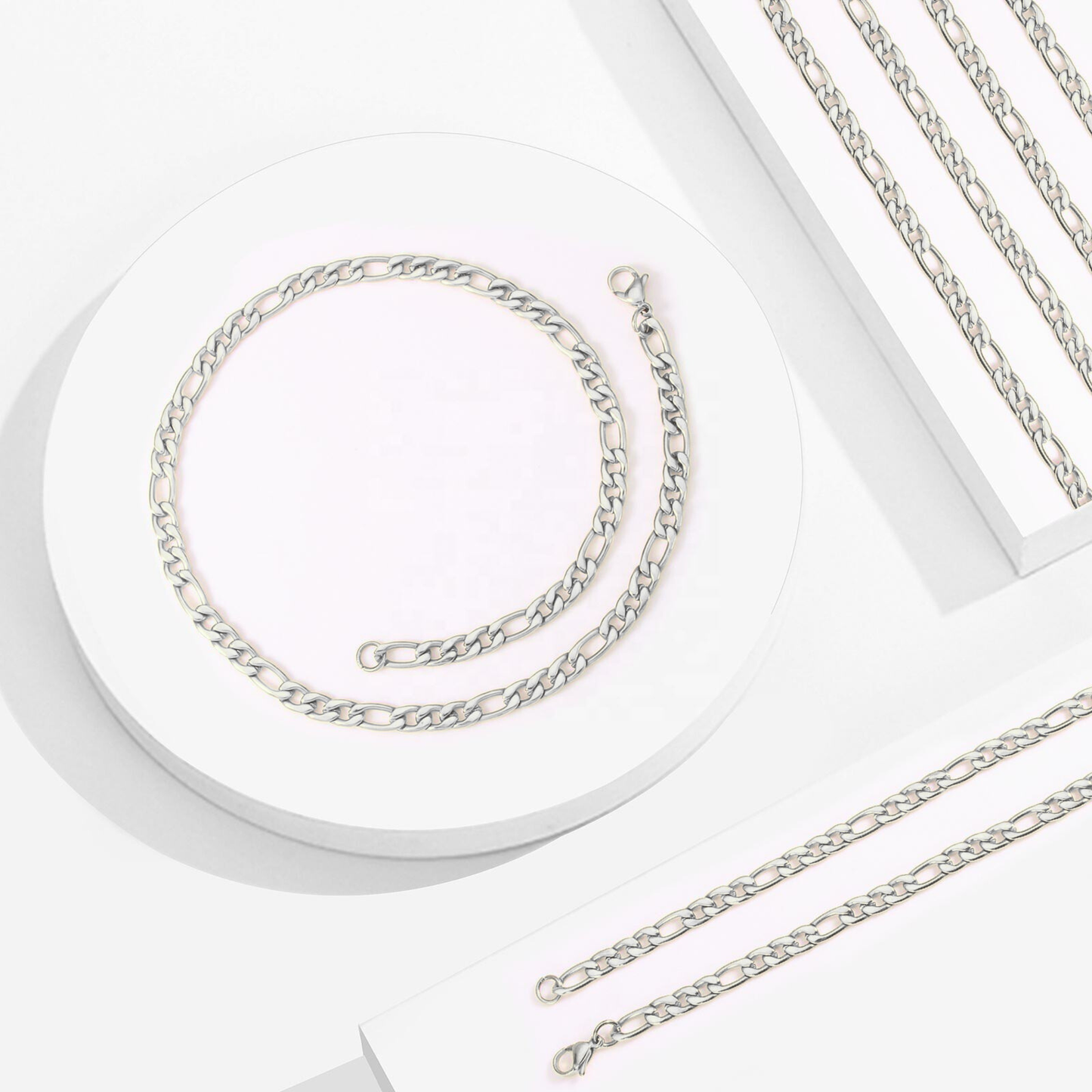 Tone Figaro Chain - Titanium Steel, Adjustable Fit