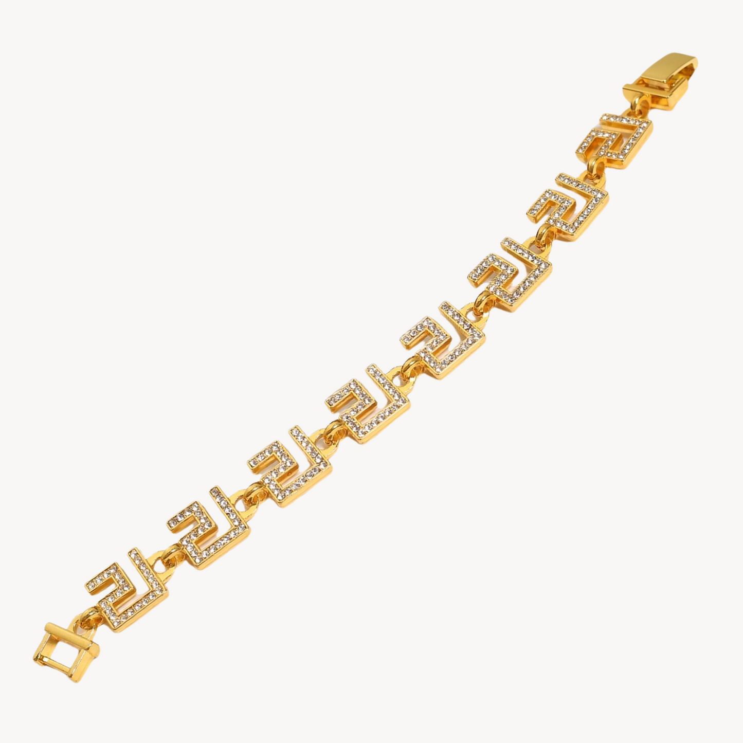Luxury Geometric Link Bracelet – Gold & Silver | Imported Jewelry