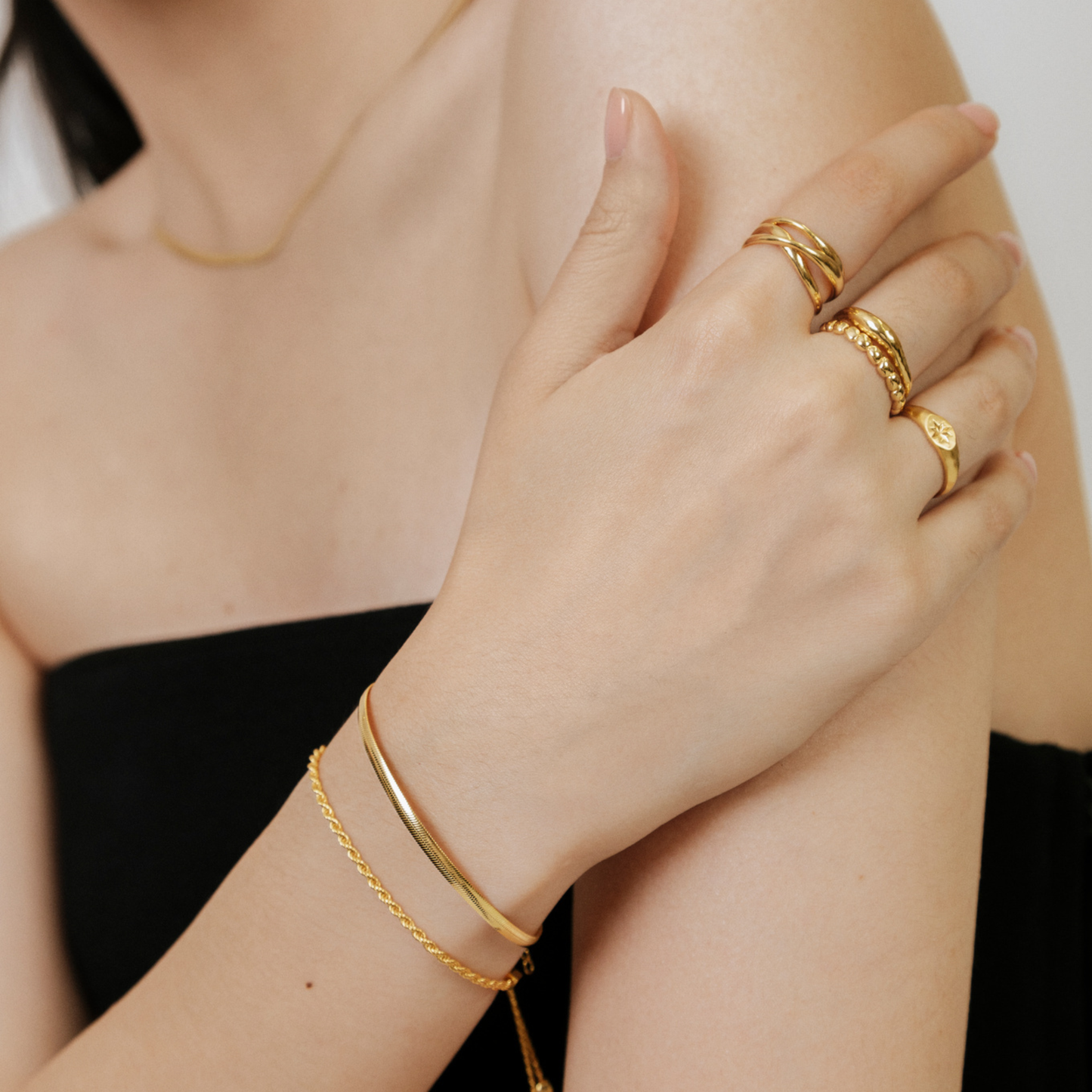 Snack Style Stainless Steel Chain Bracelet