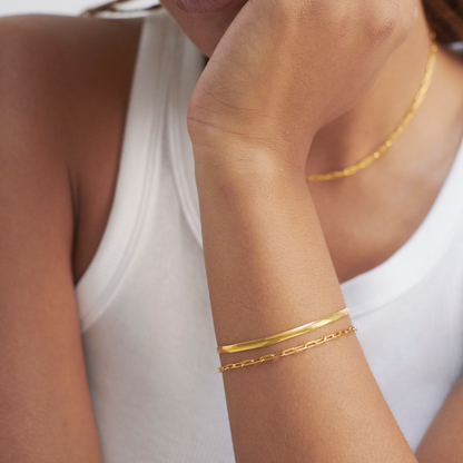 Snack Style Stainless Steel Chain Bracelet