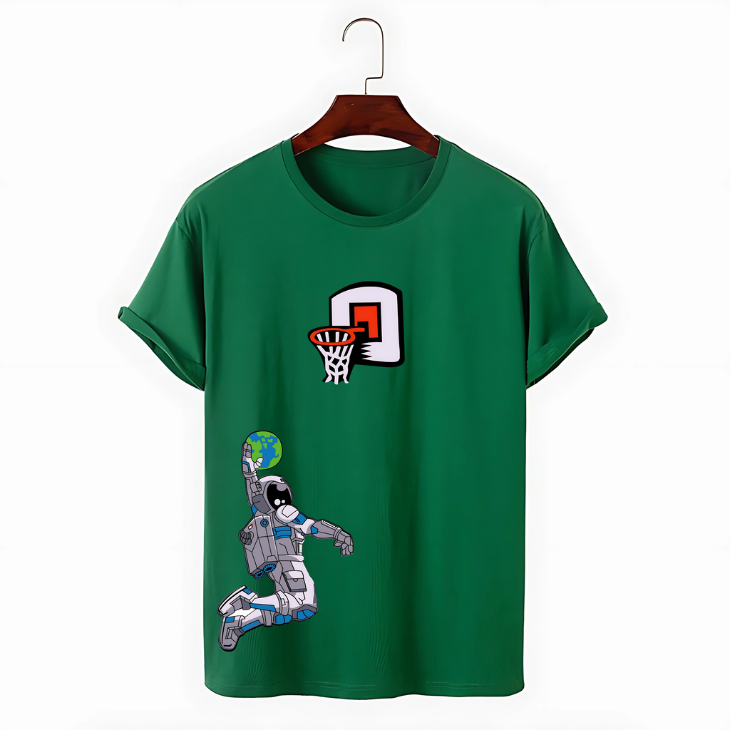 Unique Drop Shoulder Astronaut Basketball design T-shirt - Vogue Vault Pk