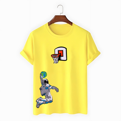 Drop Shoulder Astronaut Design T-shirt