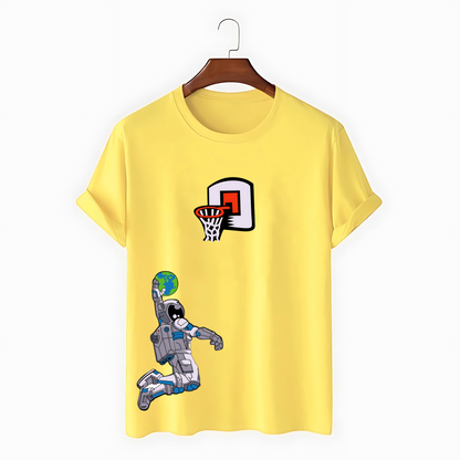 Drop Shoulder Astronaut Design T-shirt
