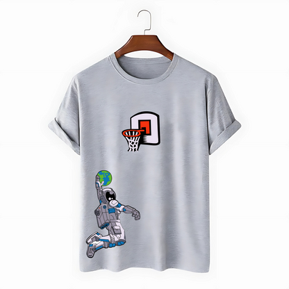Drop Shoulder Astronaut Design T-shirt