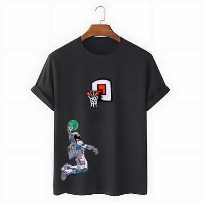 Drop Shoulder Astronaut Design T-shirt