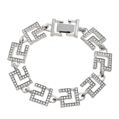 Luxury Geometric Link Bracelet – Gold & Silver | Imported Jewelry