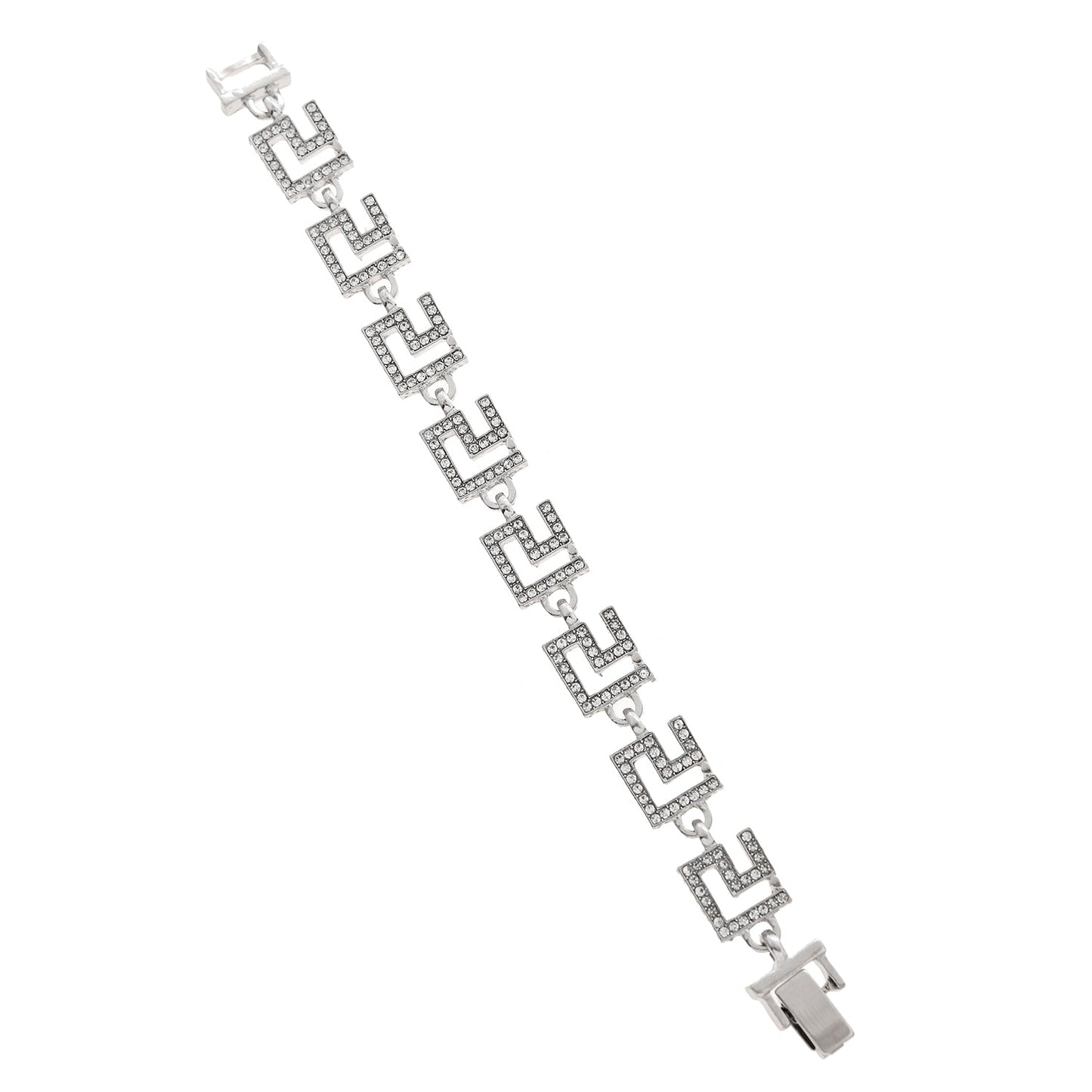 Luxury Geometric Link Bracelet – Gold & Silver | Imported Jewelry