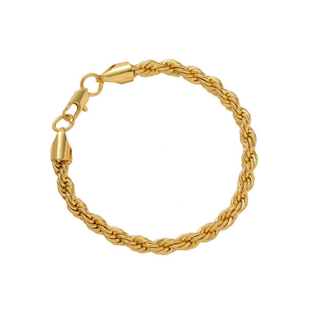 Stainless Steel Rope Chain Bracelet - Silver & Golden