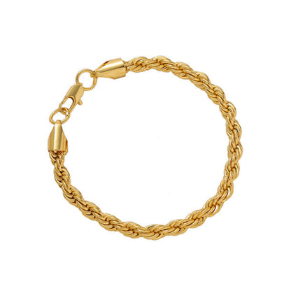 Stainless Steel Rope Chain Bracelet - Silver & Golden