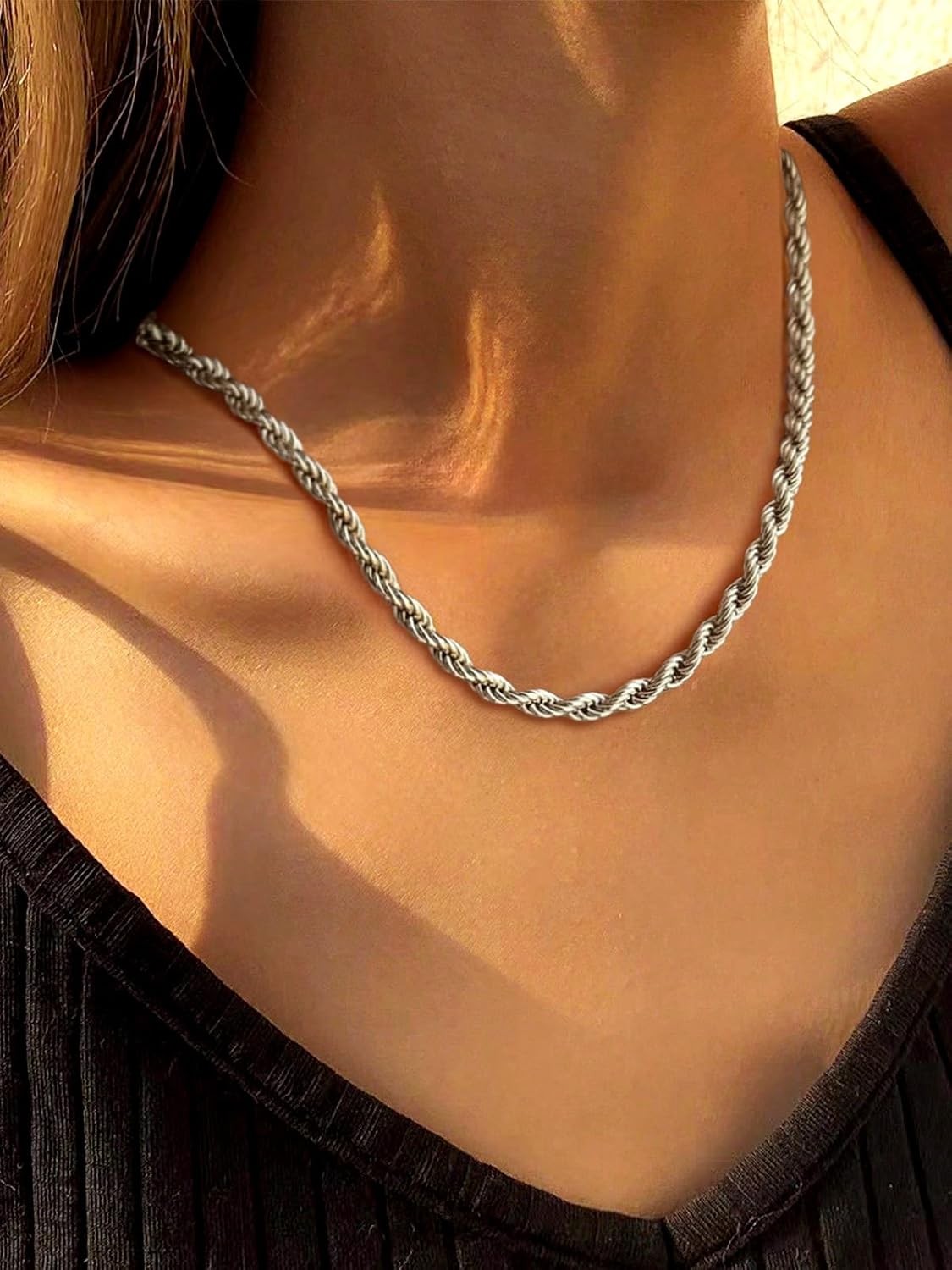 Stainless Steel Silver Rope Chain