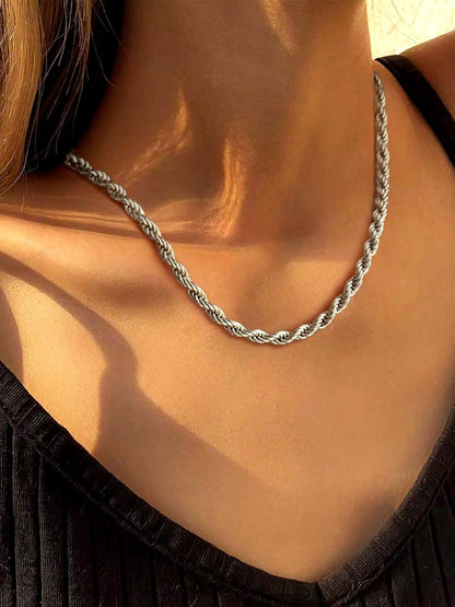Stainless Steel Silver Rope Chain