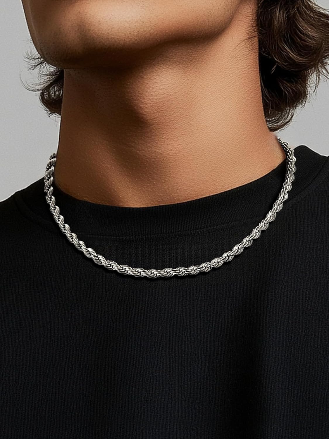 Stainless Steel Silver Rope Chain