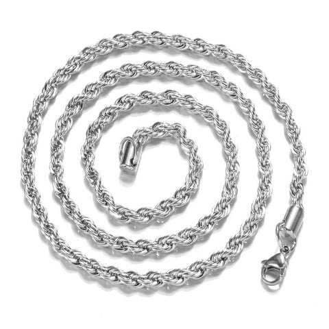 Stainless Steel Silver Rope Chain