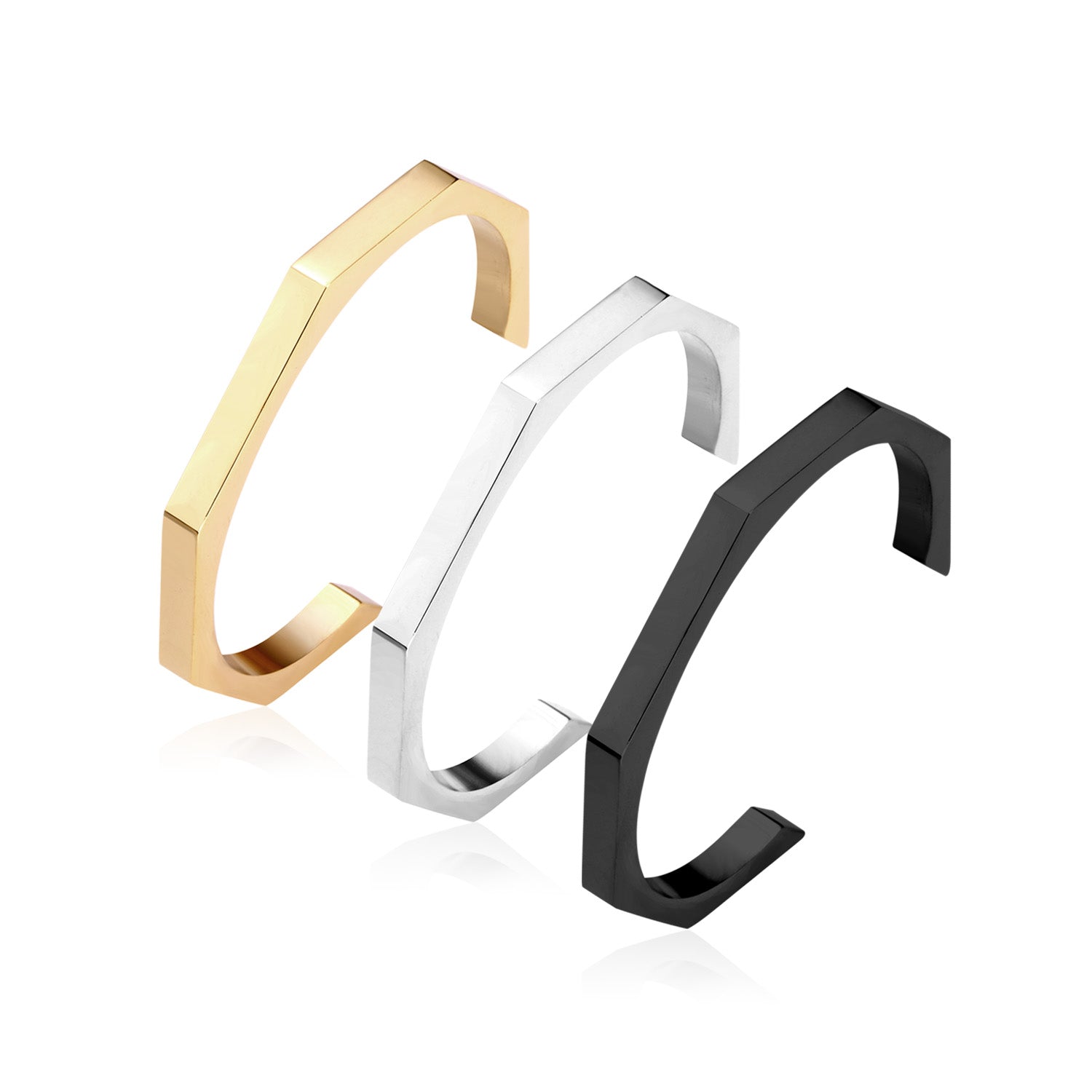 Modern Hexagon Cuff Bracelet
