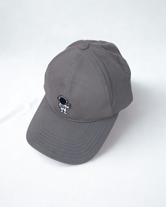Gray Astronaut Embroidered Cap